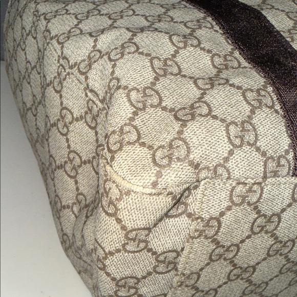 Gucci Supreme Monogram Canvas Tote with Dark Brown Accents PVC - Picture 8 of 17